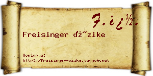 Freisinger Őzike névjegykártya